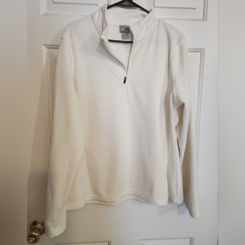 Champion Women's White Quarter-Zip Fleece Sweatshirt